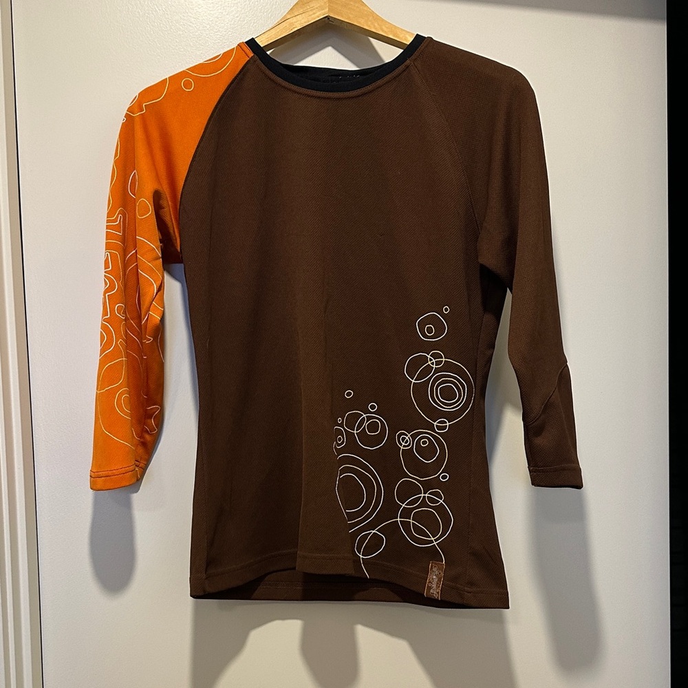 Brown and Orange Sombrio 3/4 Long Sleeve Women’s Jersey